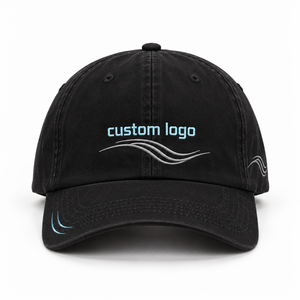 Gorra Deportiva Casual de 5 o 6 Paneles con Visera Curva, Certificada de Fábrica, Color Negro, con Logotipo Bordado Personalizado - Product Image 1