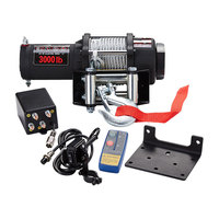 Treuil de récupération électrique 12V DC pour VTT, 3000 lb, 2.2/3.3KW, certifié CVSA, télécommande sans fil MIDE, câble en acier de 10m pour levage