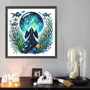 Kit de Pintura de Diamantes Creativo de 40*40CM, Decoración de Sala de Estar con Diseño de <span class=keywords><strong>Mago</strong></span> del Océano, Kit de Pintura de Diamantes Acrílicos Redondos Modernos - Product Image 6
