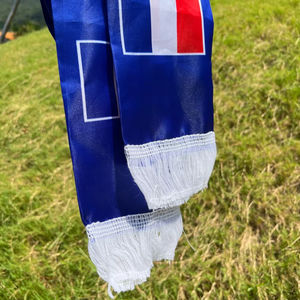 Écharpe de la France 14x130cm, double impression, drapeau de la France, écharpe de l'équipe de football, impression d'écharpe, bannière en satin française pour les fans de sport - Product Image 3