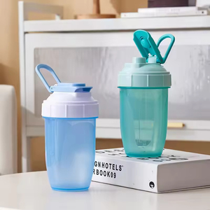 Nouvelle Gourde de Sport et Fitness 500ml avec Compartiment Protéiné, Bouteille d'Eau Écologique en PC avec Capuchon à Paille, Idéale pour la Rentrée Scolaire, Unisexe - Product Image 3