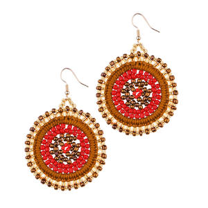 2022 اليد المنسوجة بوهيميا مطرز سبائك متجر <span class=keywords><strong>dreamnet</strong></span> الفضة شخصية الأقراط الأرز الخرز استرخى أقراط الأزرار الإناث بالجملة - Product Image 5