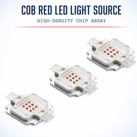 Sumber Cahaya LED COB Merah 620-630nm 100W 4200mA 20-24V Substrat Tembaga Merah Komponen Emitor LED Chip-on-Board