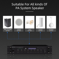 Amplificateur de puissance professionnel pour karaoké avec micro BT, USB, FM, 60W, 120W, 240W, 360W, 500W, 650W