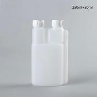 100 pièces, flacons doseurs liquides en HDPE, vides, 100 ml, 500 ml, 1000 ml, double col, flacons de mesure chimiques, deux chambres doubles