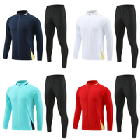 Vêtement de sport de football d'hiver à fermeture éclair intégrale en gros, veste de survêtement de football pour adultes, vêtements de sport d'entraînement pour équipe de football en plein air