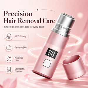 Portable Electric Shaver with LCD Display Washable Head <b>Wet</b> and Dry <b>Beard</b> Razor Rechargeable <b>Trimmer</b> for Home Use - Product Image 1
