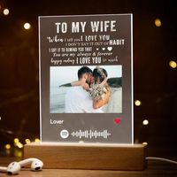 Plaque lumineuse LED personnalisée avec support, veilleuse musicale sur mesure, cadeau d'anniversaire ou de Saint-Valentin pour lui ou elle, chanson Spotify