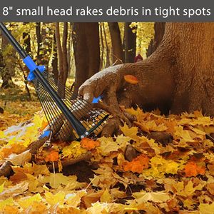 Verstelbare Metalen Blad Hark Met Lange Zware Uitbreidbare Kop Voor Vrouwen Kinderen Tuinieren Rv <span class=keywords><strong>Camping</strong></span> - Product Image 4