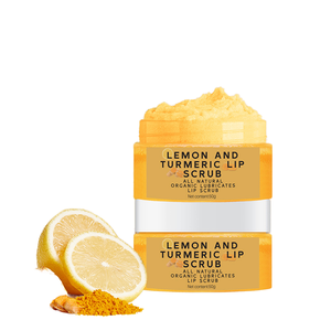Gommage exfoliant doux pour les lèvres vegan au citron et au curcuma pour hydrater et atténuer les rides des lèvres - Product Image 1