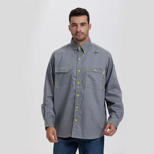 Chemise de travail en nylon et coton ignifuge, gris foncé kaki, vêtements de sécurité résistants aux arcs électriques pour les travailleurs de l'exploitation minière - Product Image 1