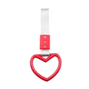 <b>Plastic</b> Heart Shaped Car Static Electricity Strip Warning Ring Interior Hand Pull Ring ABS Material <b>General</b> Applicable - Product Image 2