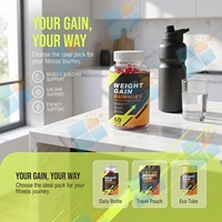 Gummies Prise de Poids Marque Blanche 60 Unités Créatine Maca Fenugrec Mélange d'Acides Aminés Soutien à la Prise de Poids Saine Fabricant OEM
