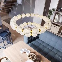 Lustre LED moderne minimaliste en aluminium Shilan à trois tons pour salon, chambre à coucher, salle à manger
