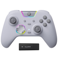 Kontroler Game Nirkabel Top Sales EasySMX X05Pro Putih, Gamepad Berkabel Tiga Mode BT 2.4G untuk PC, Android, IOS