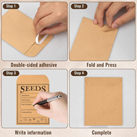 Enveloppes en papier kraft miniatures écologiques et recyclables avec logo imprimé personnalisé, sachets de graines pour graines de fleurs
