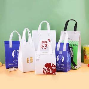 Custom Logo Disposable <b>Cooler</b> Bag Thermal Insulation OEM Non-Woven PP <b>Material</b> Good Price Lunch Go Bag for Take Away Food - Product Image 4