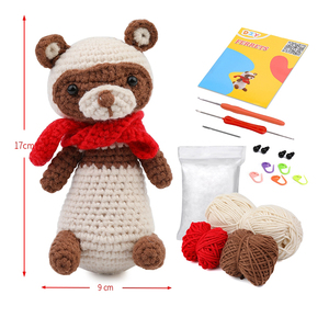 Kit de poupées au crochet DIY pour débutants, kit de crochet pour ours avec tutoriels vidéo étape par étape, kit de démarrage au crochet pour garçons et filles - Product Image 1