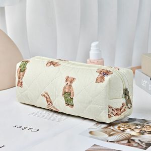 Violette Stof Etui Met Grote Capaciteit Eenvoudige Hoogwaardige In-Stijl Bloemenpatroon Student Kantoorbenodigdheden Opbergtas - Product Image 2