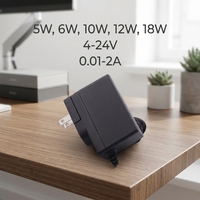 Adaptateur d'alimentation médical UE AC/DC 6W 10W 12W 18W 5V 7V 9V 11V 12V 0.2A 2A SMPS avec prise murale US EU UK AU