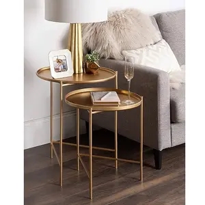 Accent Table Powder Coated Contemporary Style Luxurious Metal End Table Homes & Offices Multi Purpose Console Table