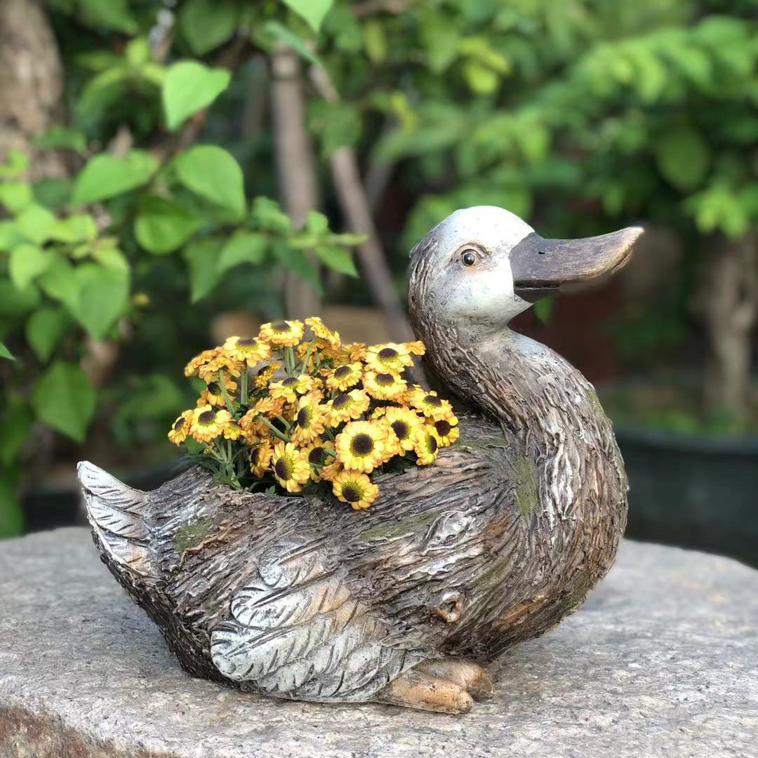 Canard Extérieur Ornements De Jardin Lecture Couple Animaux Sculpture Décorations 22 Cm Paire De Canards Résine Cadeau Intérieur Et Patio Décor Statues