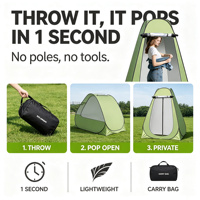 Tente de Douche Pop-Up pour l'Intimité, Cabine de Change Extérieure, Abri Portable pour Toilettes de Camping, Installation Instantanée, Opaque et Imperméable