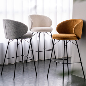 <span class=keywords><strong>Forniture</strong></span> mobili moderni casa <span class=keywords><strong>Bar</strong></span> cucina isola evento Club alto sgabello piedi orsacchiotto bouclé alta sedia da banco - Product Image 1
