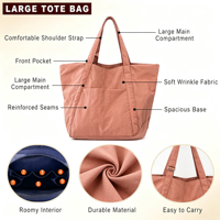 Bolsos de Hombro de Nailon de Moda para Mujer, Bolso Tote de Lujo en Oferta, Bolsos de Mano para Mujer