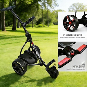 <span class=keywords><strong>Chariot</strong></span> de <span class=keywords><strong>Golf</strong></span> Électrique Tout Neuf en Aluminium Haute Technologie, Batterie au Lithium 36 Trous, Roues Libres avec Indicateur de Puissance - Product Image 1
