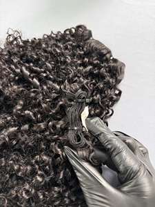 CDYHAIRVN 100g Extensions de cheveux humains vietnamiens bruts, courtes, bouclées, style Pixie et Jerry Curl, double trame machine - Product Image 2