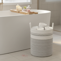 Panier de rangement en coton moderne et écologique multi-usages pour l'organisation du placard, empilable avec poignées, pour le linge sale et les fournitures pour animaux de compagnie