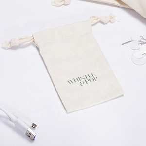 Tái Chế Tùy Chỉnh Tên Thương Hiệu Bạc Đóng Gói Bông Túi Đồ Trang Sức Đồng Hồ Phụ Kiện Linen Dây Kéo Pouch - Product Image 4