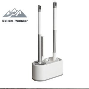 طقم فرشاة مرحاض وايون 2 في 1 مع حامل مزدوج برأس سيليكون وشعيرات للتنظيف العميق - Product Image 1