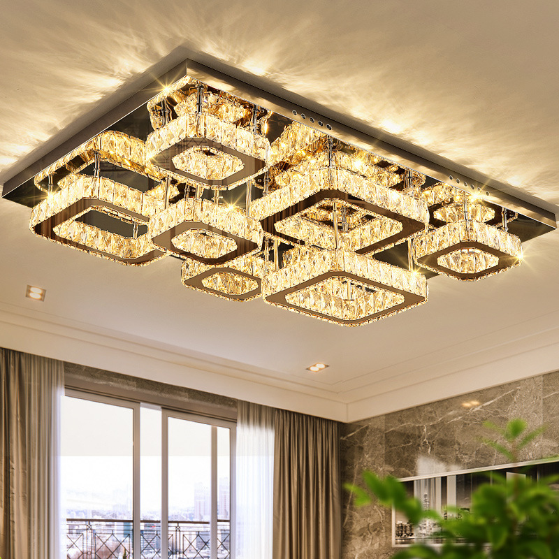 JYLIGHTING Luxury Crystal Ceiling Lamp for Villa or Hotel Living Room High-End Lighting Solution
