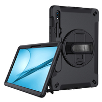 Étui robuste pour tablette Samsung Tab S7 11 pouces SM-X730 SM-X736B avec béquille rotative à 360°, emplacement pour stylet, dragonne et protection d'objectif