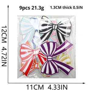 Patch brodé thermocollant coloré à motif nœud papillon pour la décoration de vêtements et sacs - Product Image 3