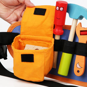 छोटे इंजीनियर बच्चों की लकड़ी की उपकरण किट, कमर बैग के साथ सेट-ठीक मोटर कौशल, रंग पहचान के लिए - Product Image 4