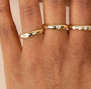 Vintage Purple Baguette 18k Gold Stacking Chunky Cz Wedding <strong>Ring</strong> Women's Dome Party Stainless Steel <strong>Thick</strong> Finger Band Diameter - Product Image 3