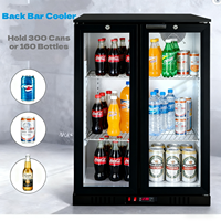 Réfrigérateur NE-200C noir à double porte vitrée, 200L, affichage numérique, faible bruit, refroidisseur arrière pour bar – Meilleures ventes