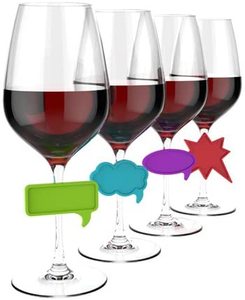 Identificateurs de verres à vin réutilisables en silicone, breloques pour verres à vin de Noël - Product Image 1