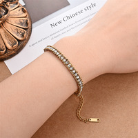 Bracelet en acier inoxydable vintage Resoul avec zircon, chaîne fine minimaliste multicolore, accessoires de luxe pour femmes