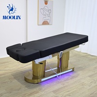 Table de massage électrique réglable Moolin, moderne et luxueuse, avec 4 moteurs, mousse haut de gamme, idéale pour salon, spa, maison et institut de beauté