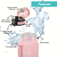 500ml/650ML/1000ml Portable Sport Fitness Voyage Bouteille D'eau Bouteille D'eau Gradient Couleur Bouteilles À Boire En Plastique