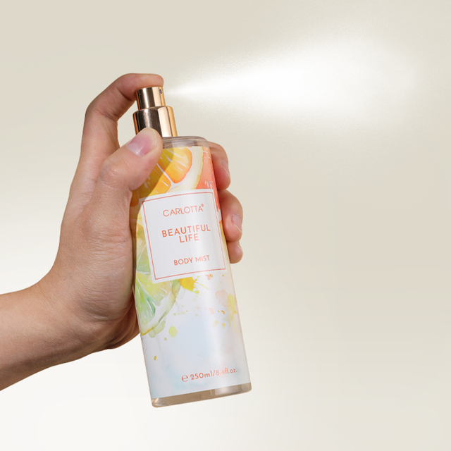 Floral and Fruity Long Lasting Scent Yellow Spray Perfume Body Mist for Women