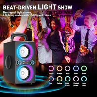   Altavoces, Altavoz Portátil Inalámbrico TWS de 80W, Luces Rítmicas, Altavoz Estéreo de 100dB con BassUp