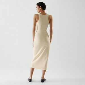 Produttori di Maglieria Personalizzata Abito in Maglia Senza Maniche Tinta Unita Elegante Casual Sexy <span class=keywords><strong>Formale</strong></span> <span class=keywords><strong>Abbigliamento</strong></span> Femminile - Product Image 4