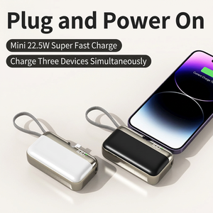 พาวเวอร์แบงค์พกพาขนาดกะทัดรัด 10000mAh พร้อมสาย USB-C และหน้าจอแสดงผลดิจิตอล สำหรับใช้งานกลางแจ้งและในบ้าน - Product Image 5
