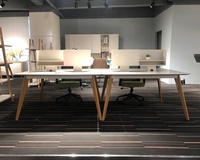 En Bois massif Blanc Italien Nordique 2022 Moderne 6 8 2 4 Personne Ordinateur Bureau Poste de Travail Bureau Partition