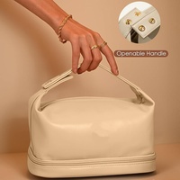 Sac de Rangement Cosmétique Personnalisé OEM Double Couche pour Produits Secs et Humides, avec Logo et Couleurs Personnalisables, Léger et Portable